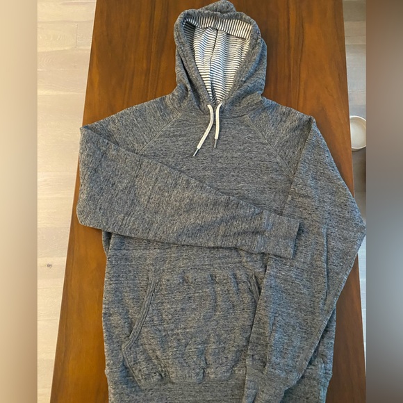 J. Crew Grey Hoodie with Striped Lining - Picture 2 of 7